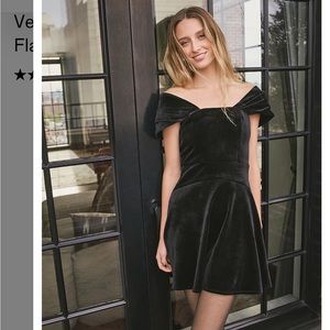 NWT! EXPRESS Velvet, off the shoulder mini dress